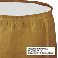 6ct Bulk Glittering Gold Plastic Tableskirt