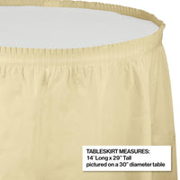 Ivory Plastic Tableskirt, 14' X 29