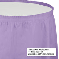 Luscious Lavender Plastic Tableskirt, 14' X 29