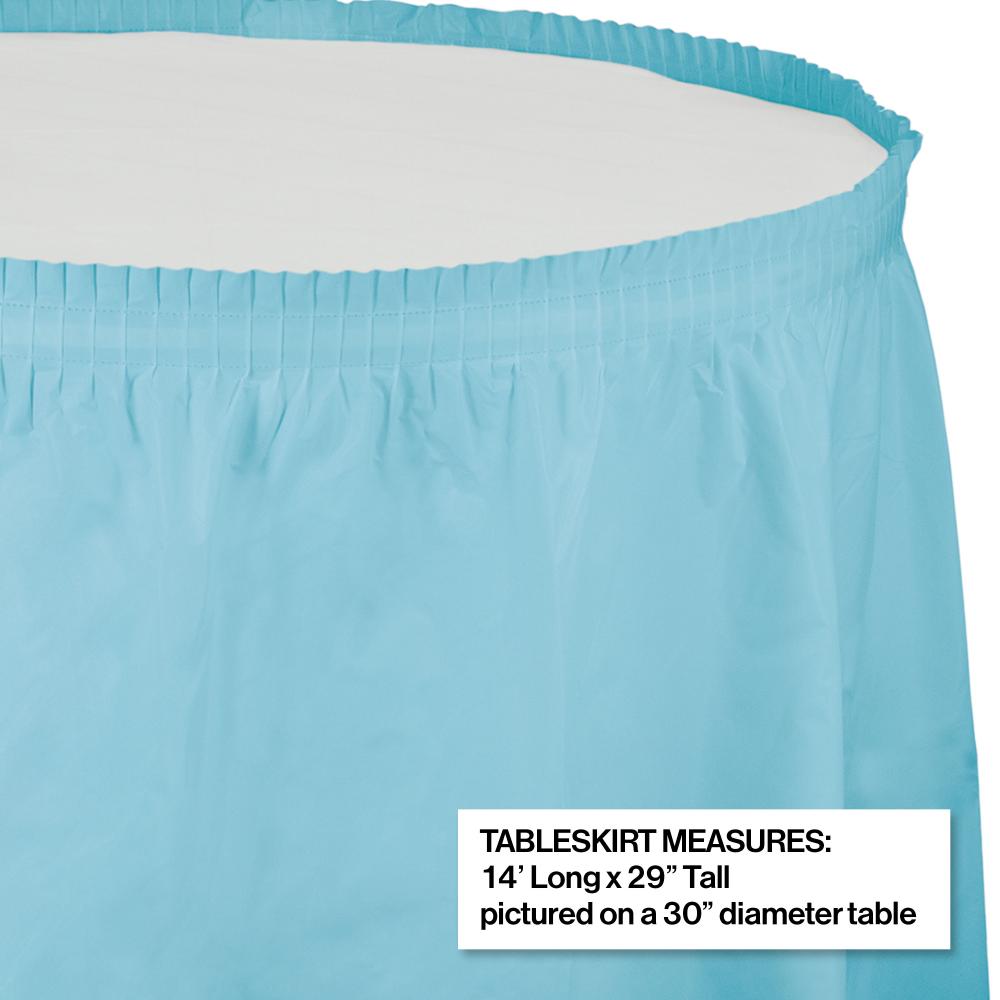 Pastel Blue Plastic Tableskirt, 14' X 29"