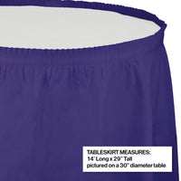 Purple Plastic Tableskirt, 14' X 29