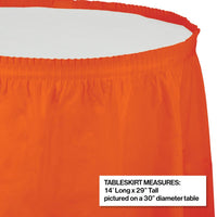 Sunkissed Orange Plastic Tableskirt, 14' X 29