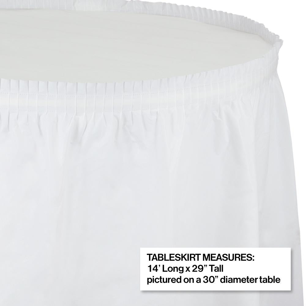 6ct Bulk White Plastic Tableskirt