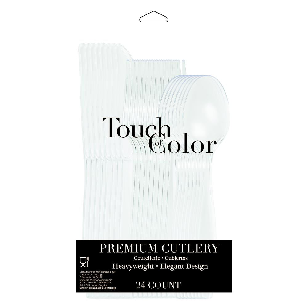 Clear Assorted Plastic Cutlery, 24 ct Party Decoration