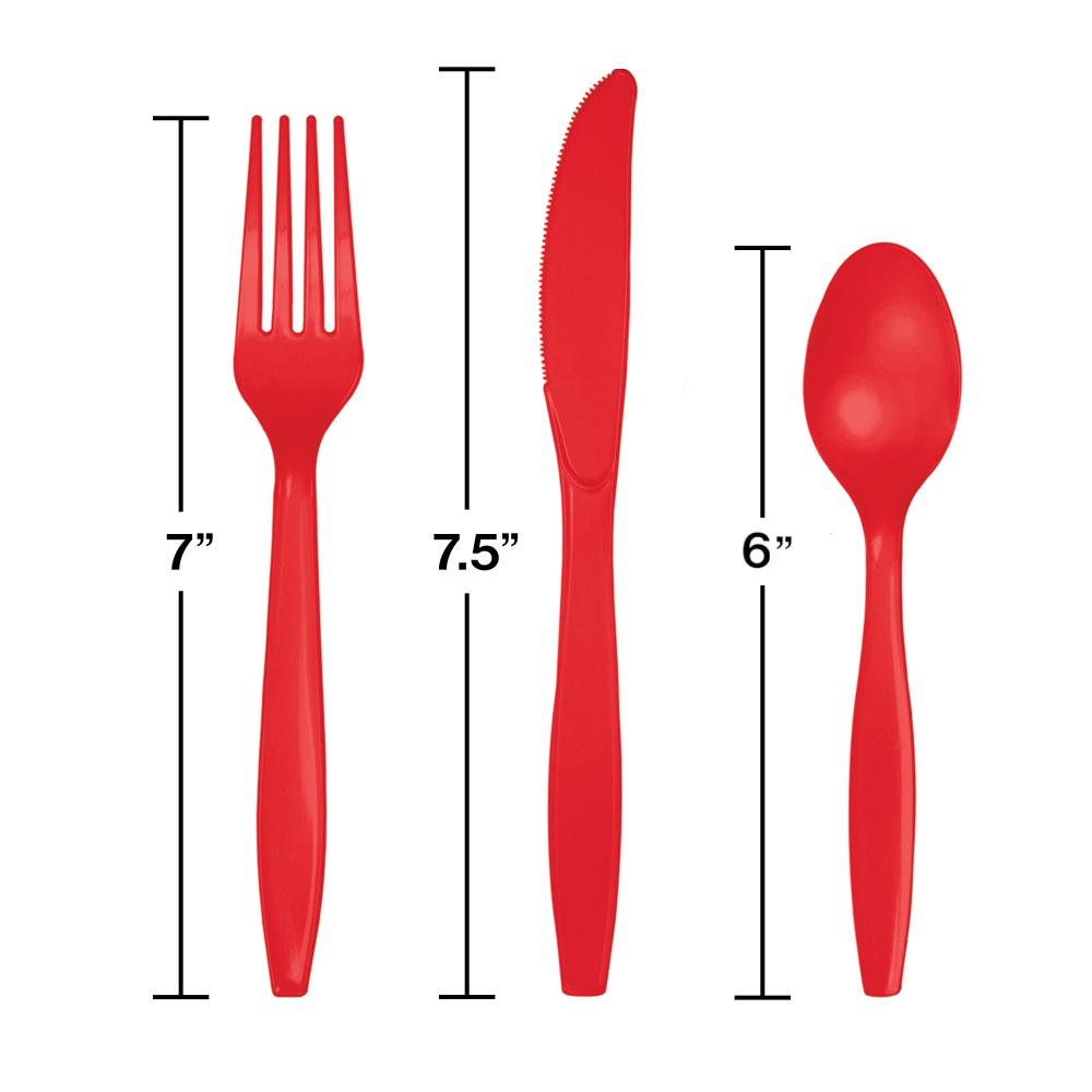 Classic Red Assorted Plastic Cutlery, 24 ct Party Decoration