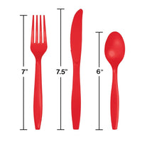 Classic Red Assorted Plastic Cutlery, 24 ct Party Decoration