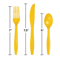 School Bus Yellow Assorted Plastic Cutlery, 24 ct Party Decoration