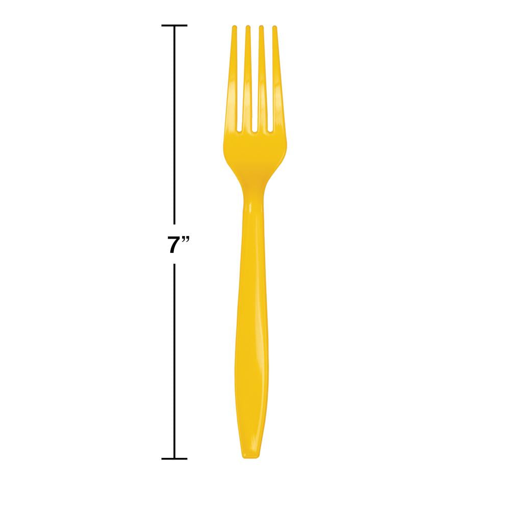 600ct Bulk School Bus Yellow Bulk Plastic Forks