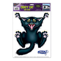 Halloween Crazy Cat Car Cling - Bulk/12 Clings