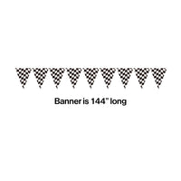 Black And White Check Banner Party Decoration