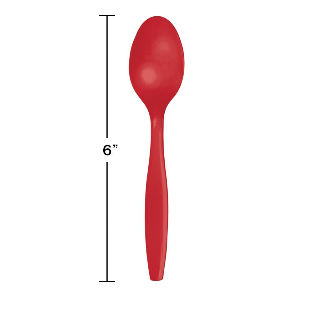 600ct Bulk Classic Red Bulk Plastic Spoons