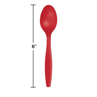 Classic Red Plastic Spoons, 24 ct Party Decoration