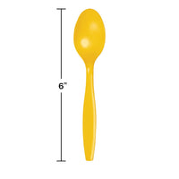 600ct Bulk School Bus Yellow Bulk Plastic Spoons