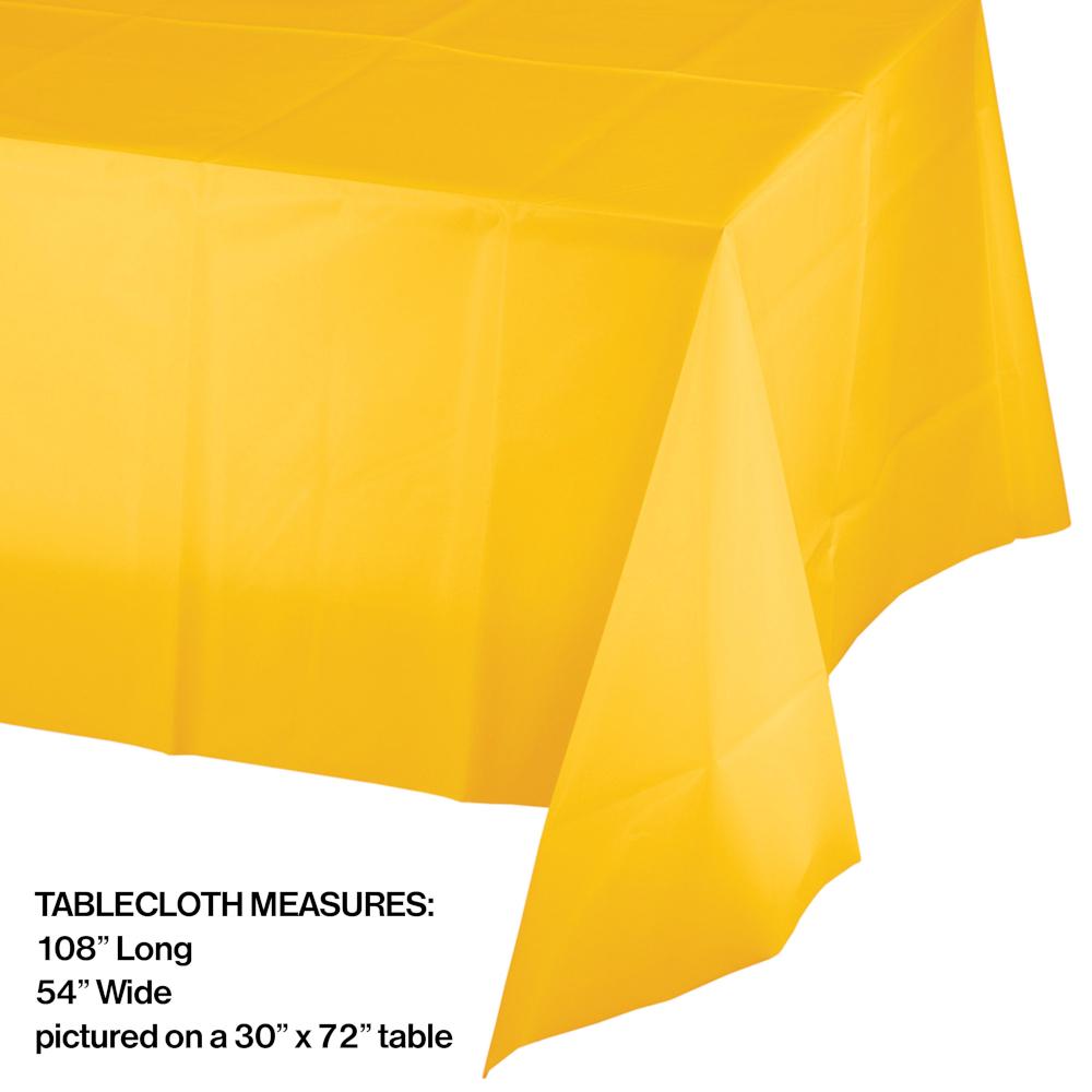 School Bus Yellow Tablecover Plastic 54" X 108" Party Decoration