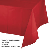 Classic Red Tablecover Plastic 54
