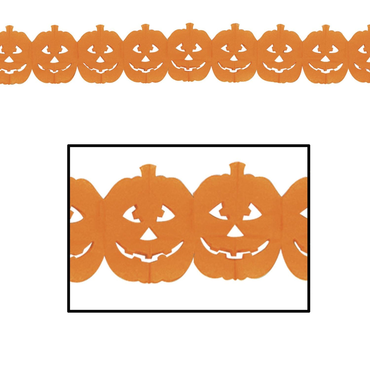 Halloween Jack-O-Lantern Garland - Bulk 12 Pack