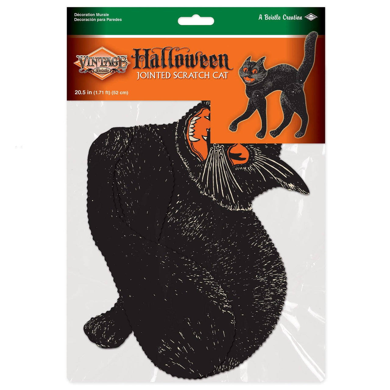 Bulk Vintage Halloween Jointed Scratch Cat (Case of 12) by Beistle