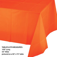 12ct Bulk Sunkissed Orange Plastic Table Covers