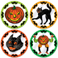 Plastic Vintage Halloween Round Placemats - Bulk 48 Pack
