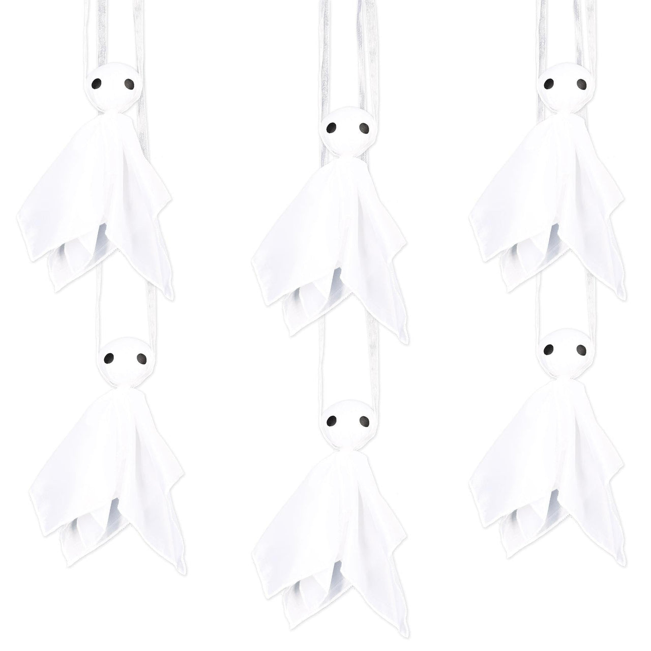 Halloween Fabric Hanging Ghosts - Bulk 12 Pack
