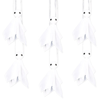 Halloween Fabric Hanging Ghosts - Bulk 12 Pack