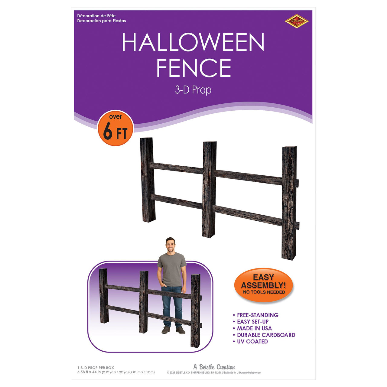 Spooky 3D Halloween Fence Prop 44 inch x79 inch