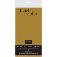 Glittering Gold Tablecover Plastic 54