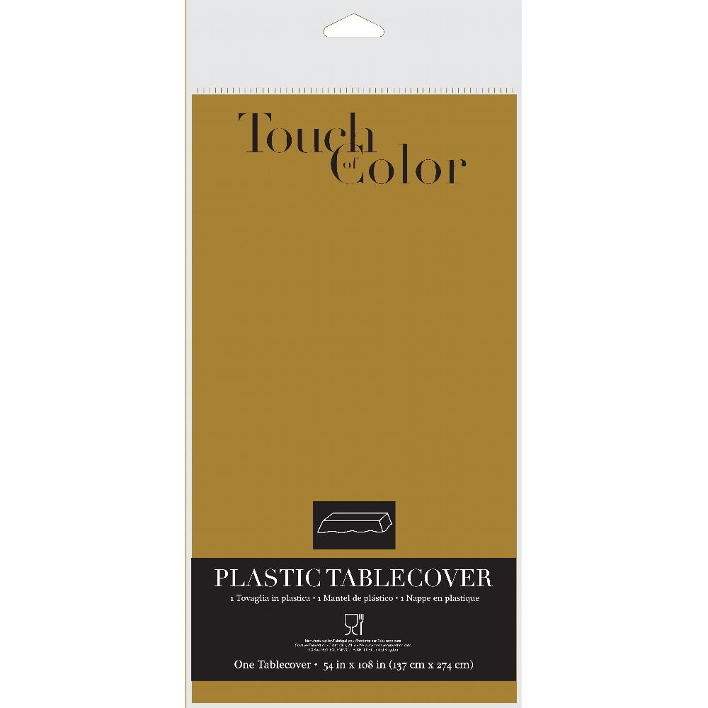 12ct Bulk Glittering Gold Plastic Table Covers