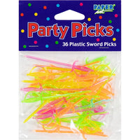 Neon Sword Picks, 36 ct Party Decoration