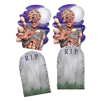 Halloween Jumbo Tombstone/Zombie Cutouts - Bulk 24 Pack