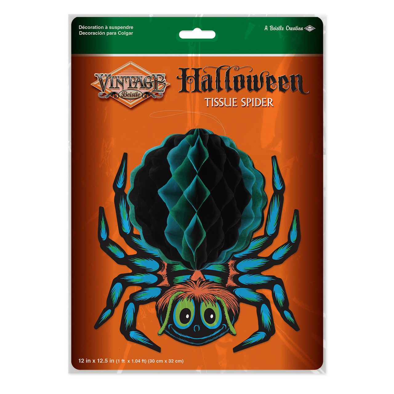 Bulk Vintage Halloween Tissue Spider (Case of 12) by Beistle