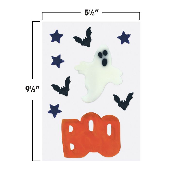 12 Pack Bulk Spooky Ghost Gel Clings Halloween Window Decorations - view 3