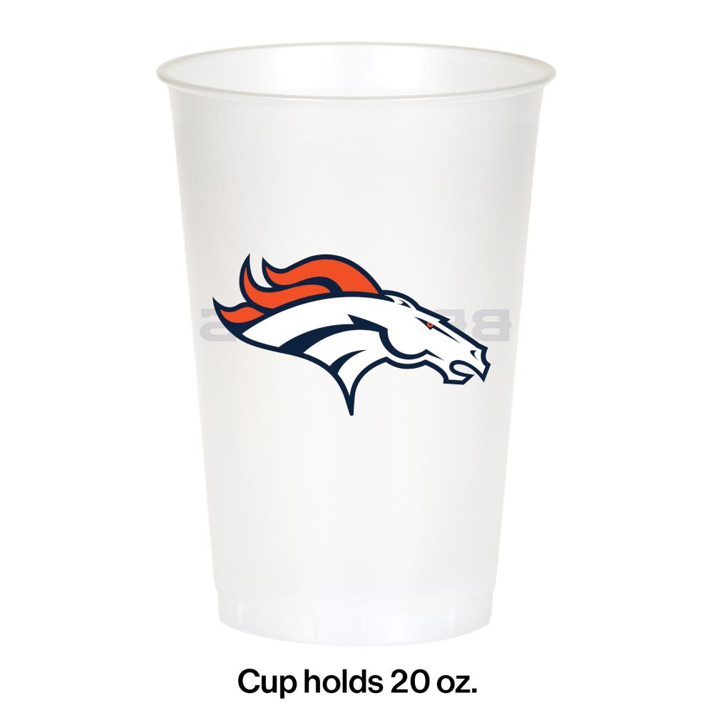 96/Case Bulk Denver Broncos 20 oz Plastic Cups