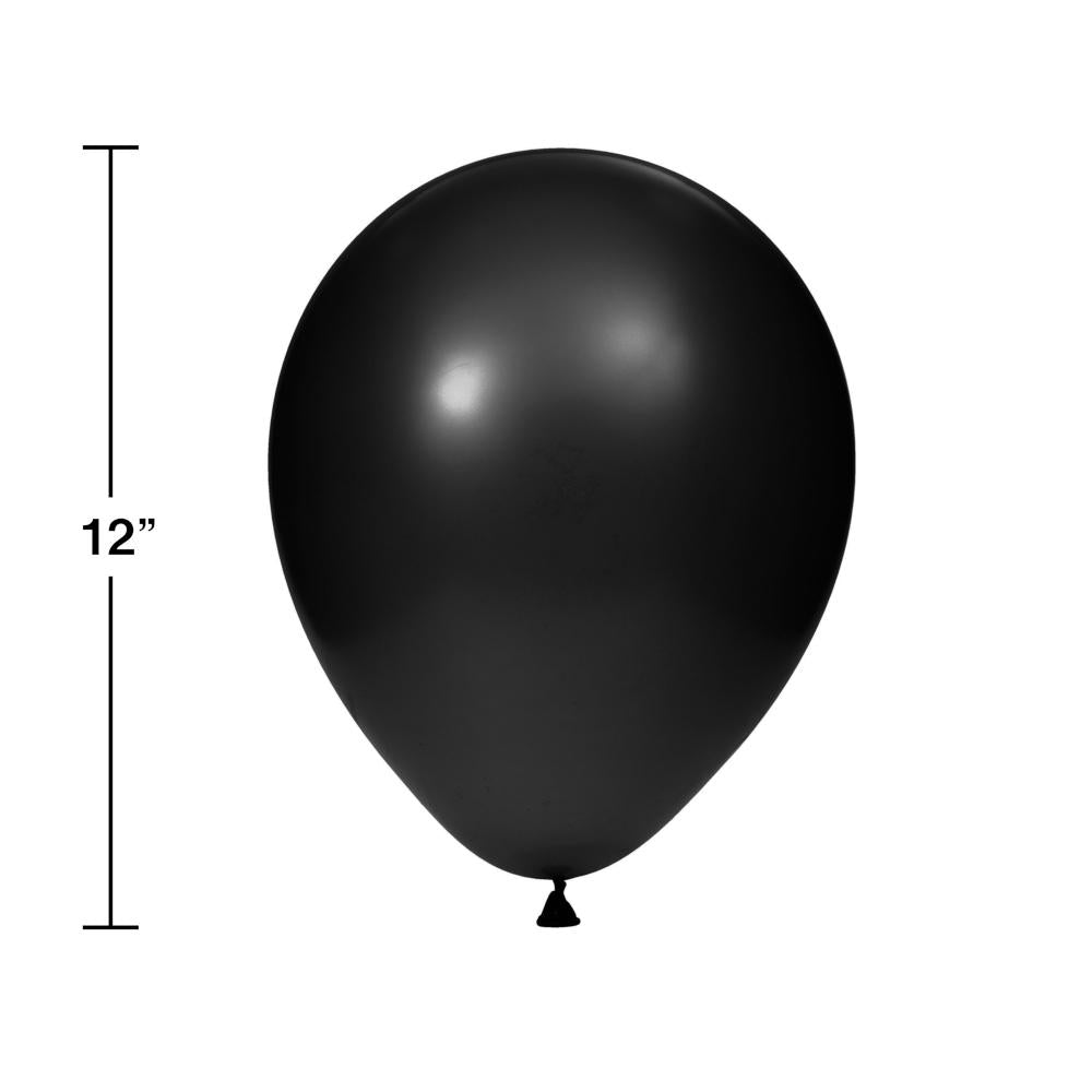 Latex Balloons 12" Black, 15 ct Party Decoration