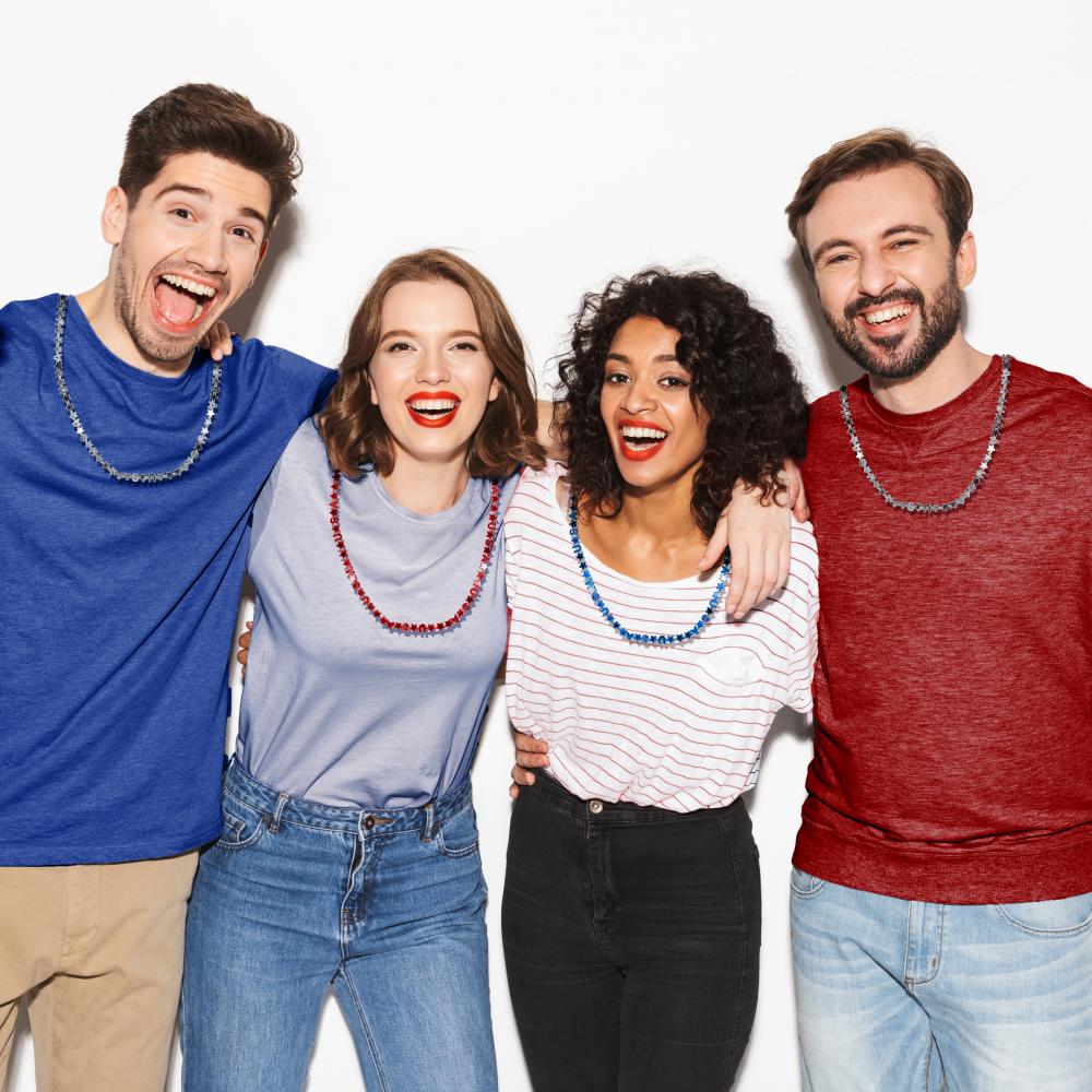 Patriotic Letter Necklace, Usa 33", 3 ct Party Decoration