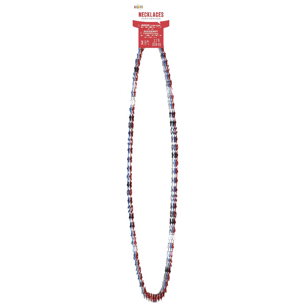 Patriotic Letter Necklace, Usa 33", 3 ct Party Decoration