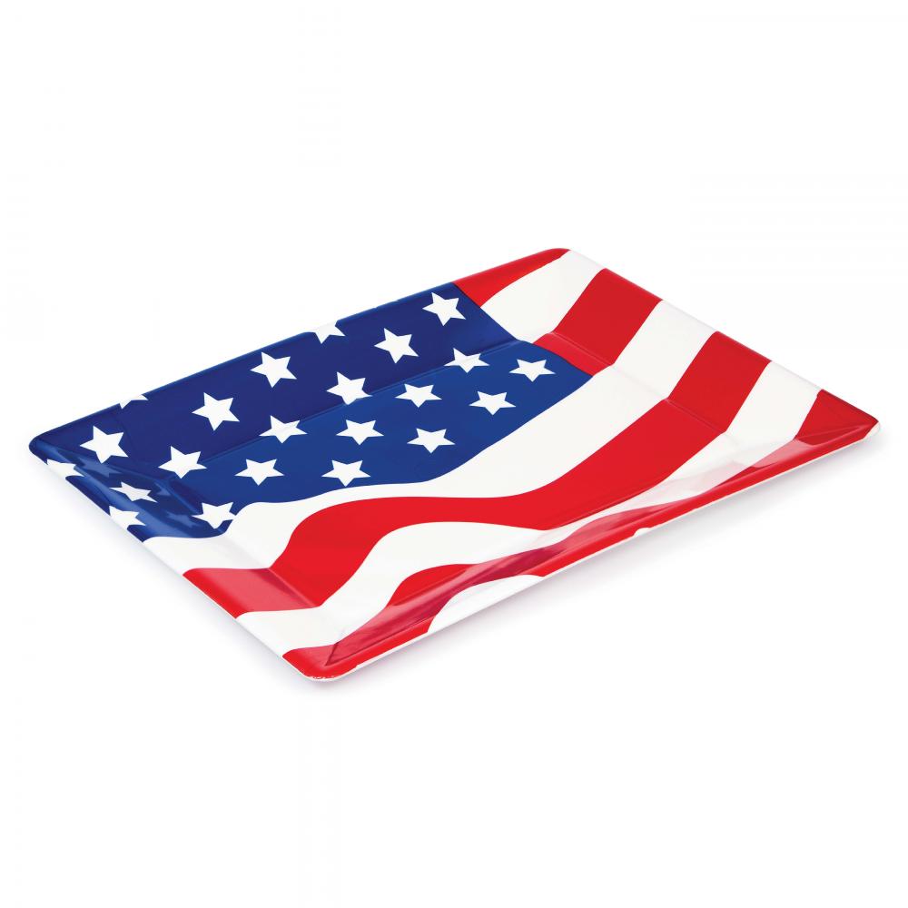 USA Flag Plastic Serving Tray (1/Pkg)