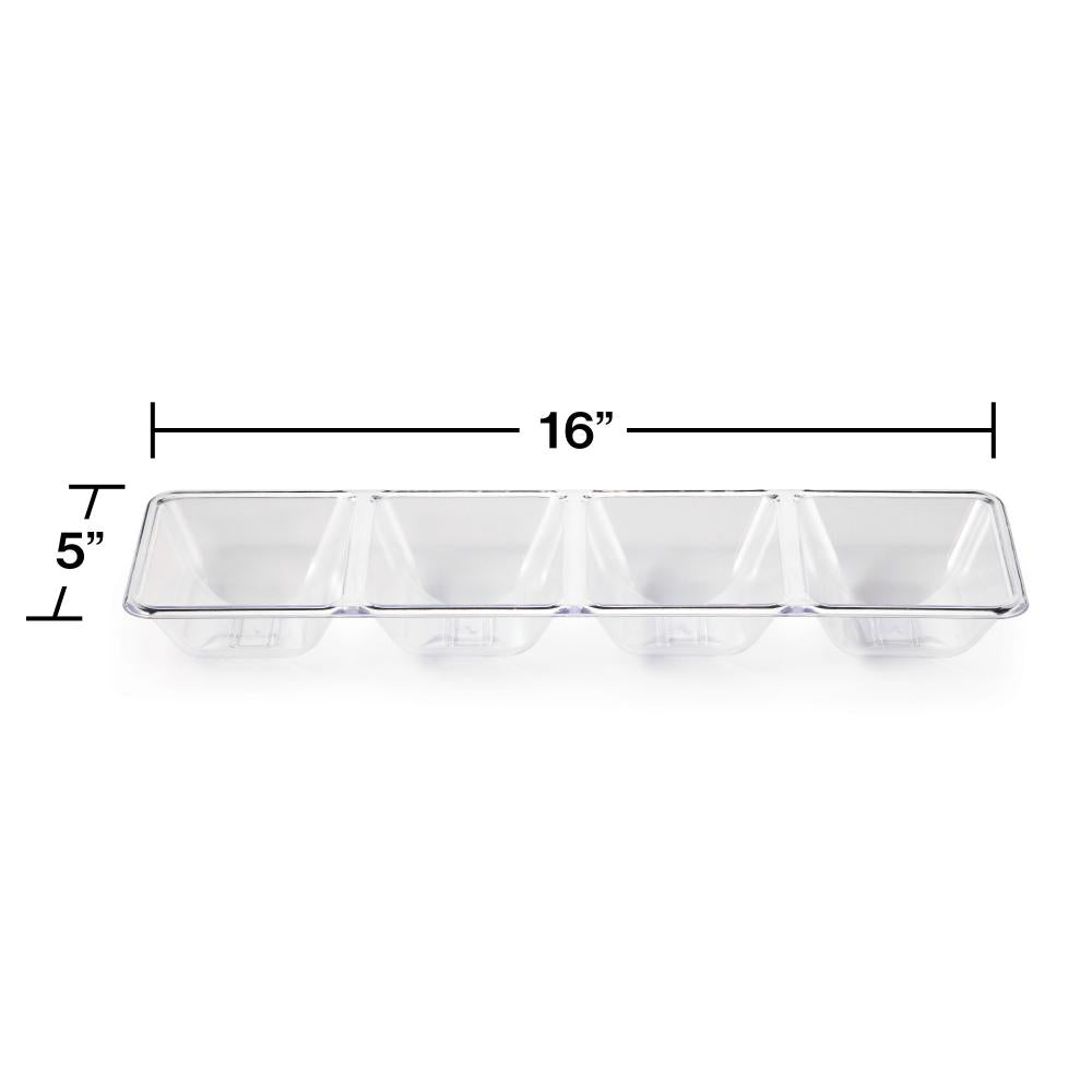 Clear Plastic Tray 16" Divided Party Decoration