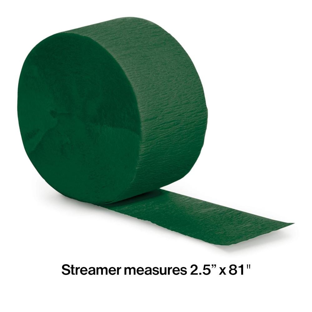 Hunter Green Crepe Streamers 81' Party Decoration