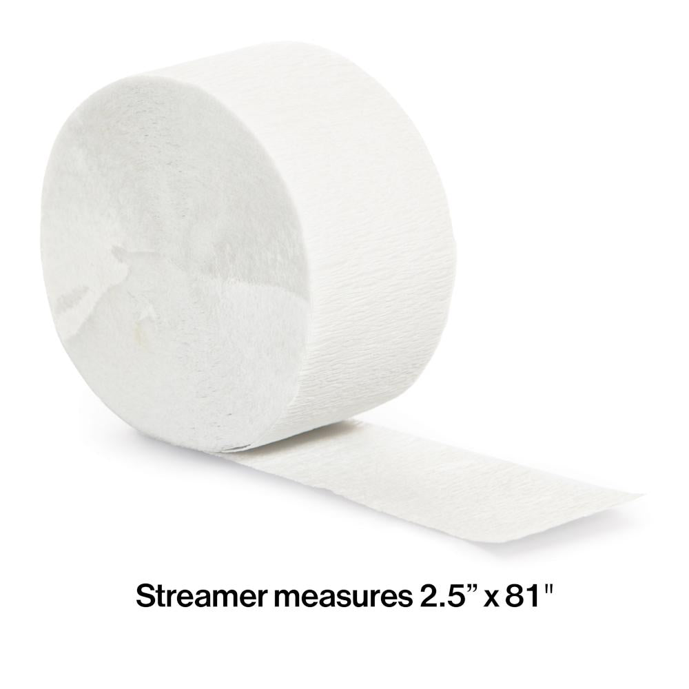 12ct Bulk White Crepe Streamer