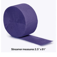 Purple Crepe Streamers 81' Party Decoration