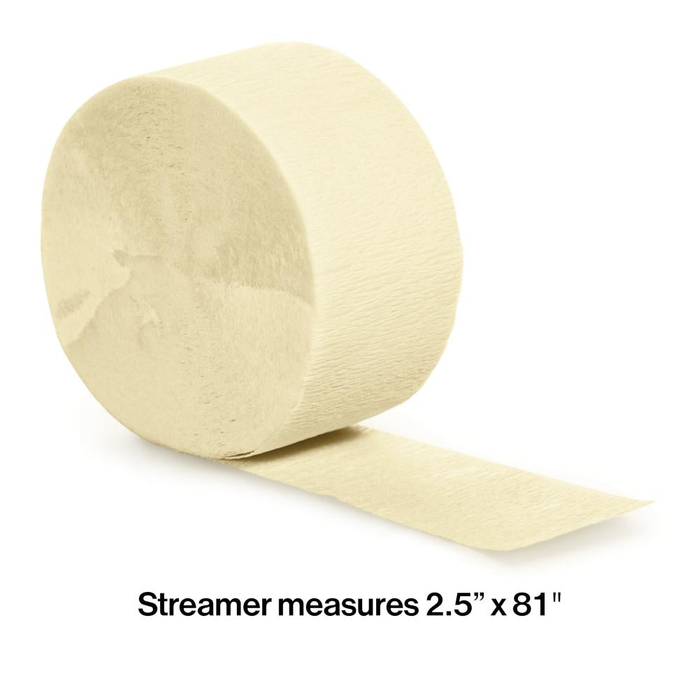 Ivory Crepe Streamers 81' Party Decoration