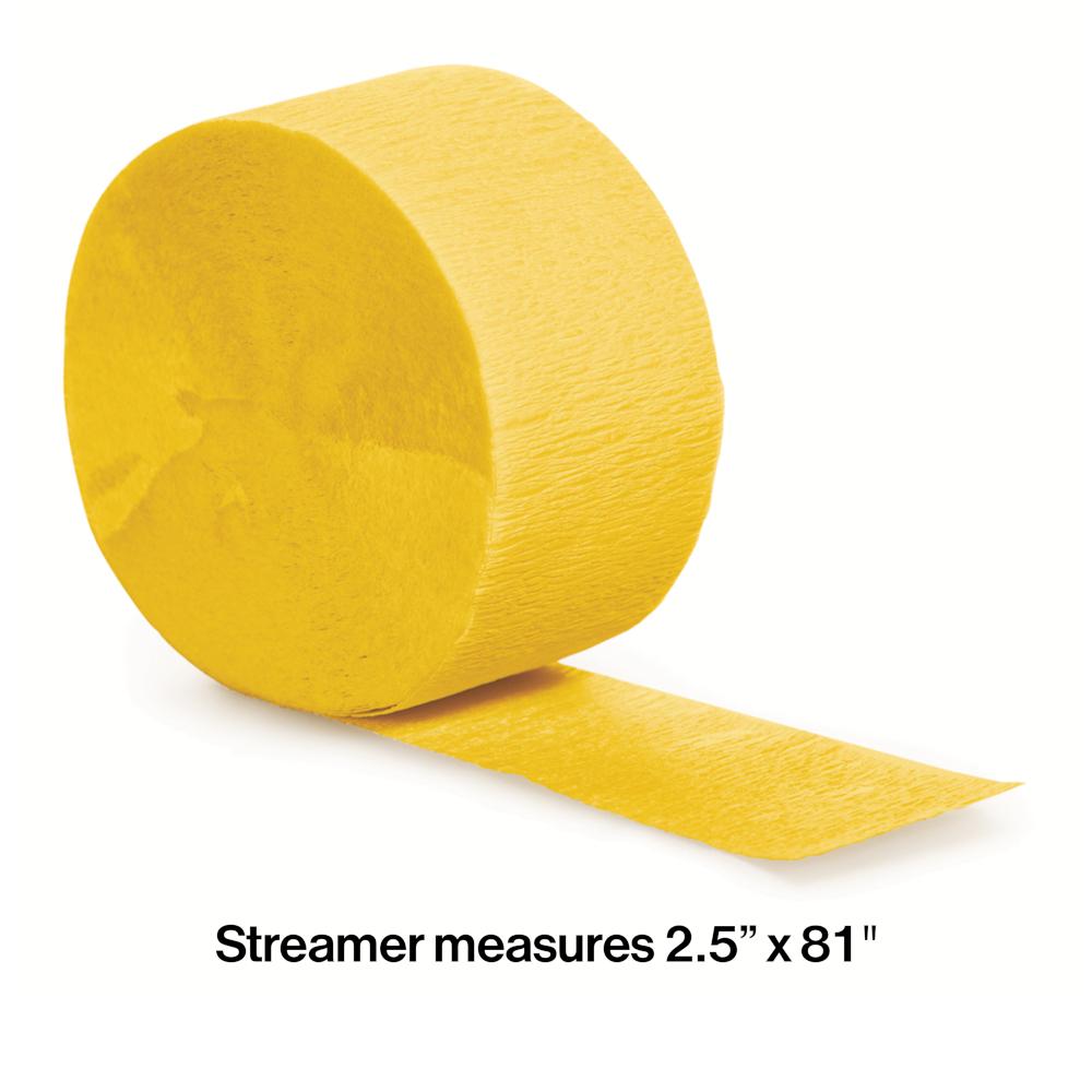 12ct Bulk School Bus Yellow Crepe Streamer
