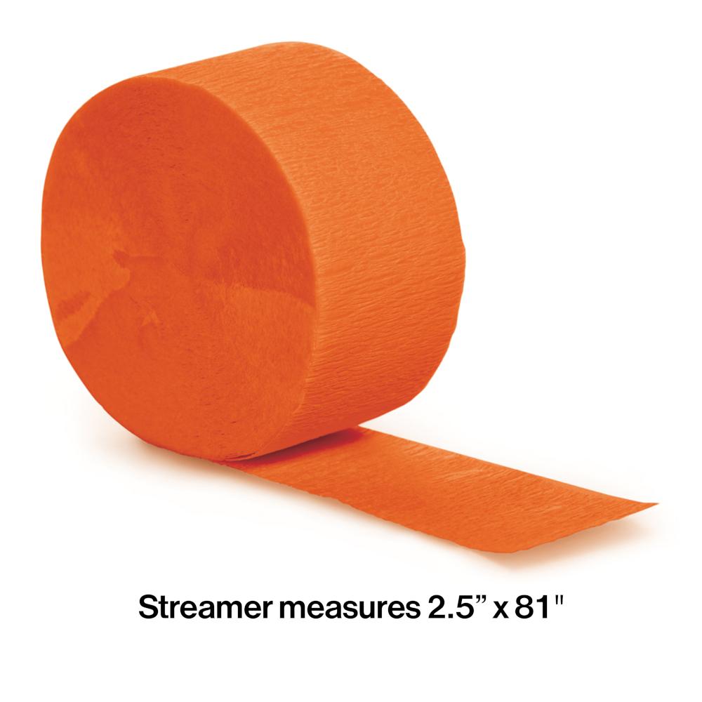 Sunkissed Orange Crepe Streamers 81' Party Decoration