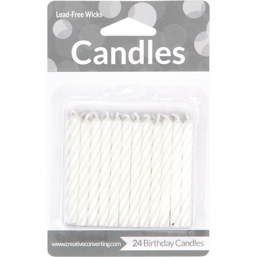 288ct Bulk White Striped Candles