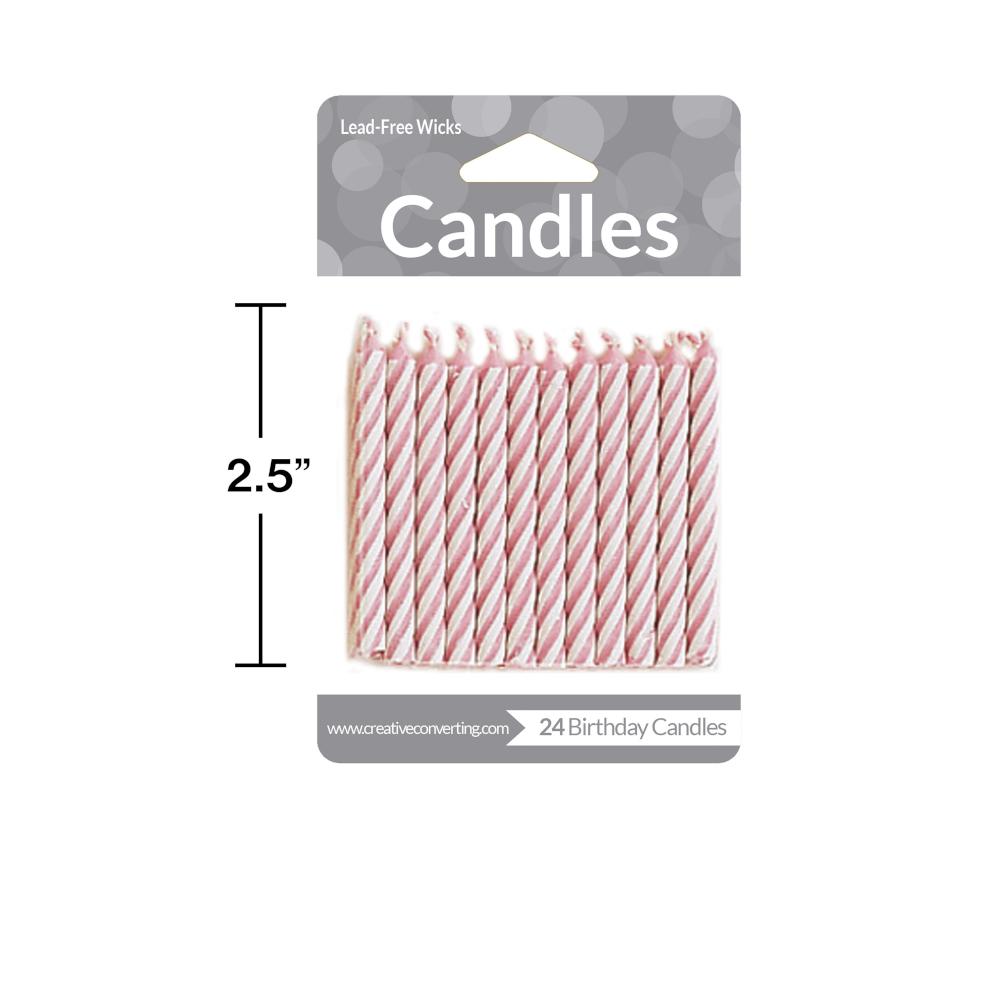 288ct Bulk Pink Striped Candles