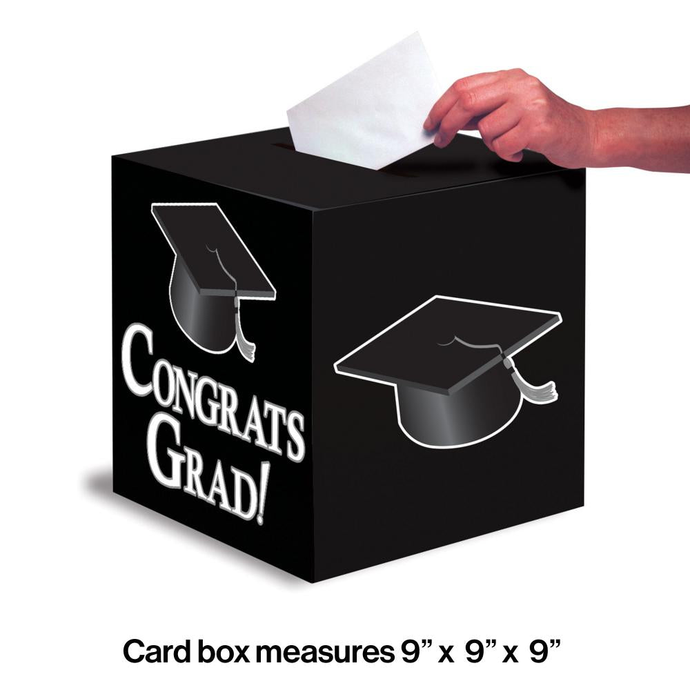 Graduation Card Box, Grad, 9" Black Party Decoration