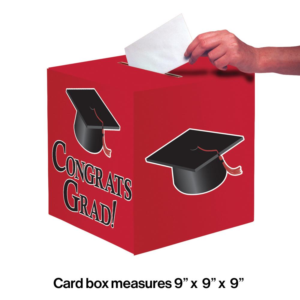 grad card size Red Graduation 9" Card Box