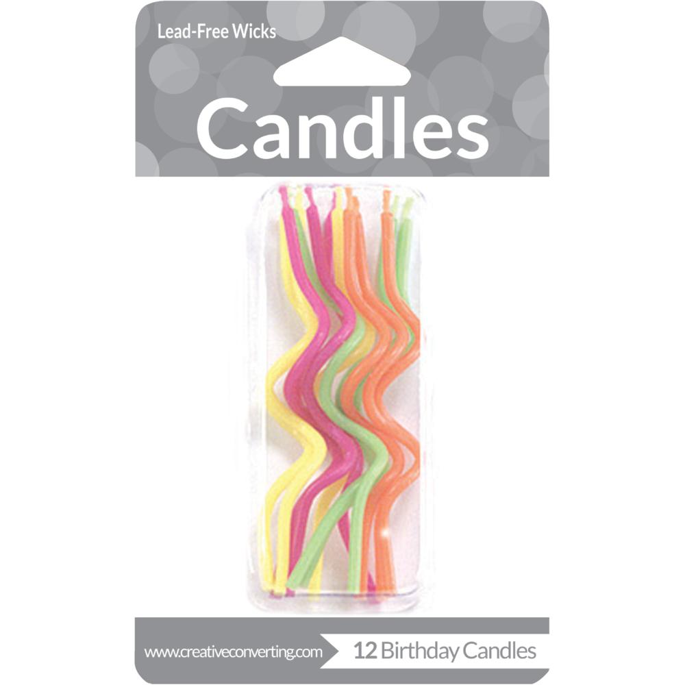 72ct Bulk Neon Curly Candles