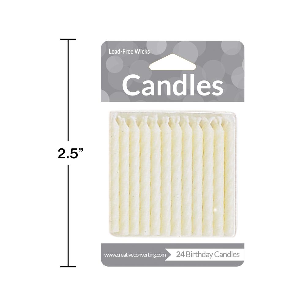 White Candles, 24 ct Party Decoration